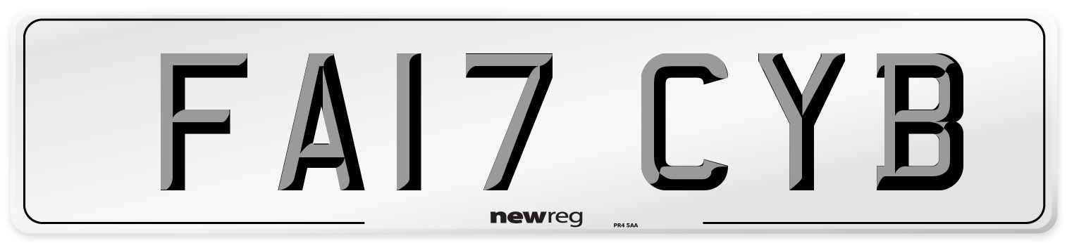 FA17 CYB Number Plate from New Reg